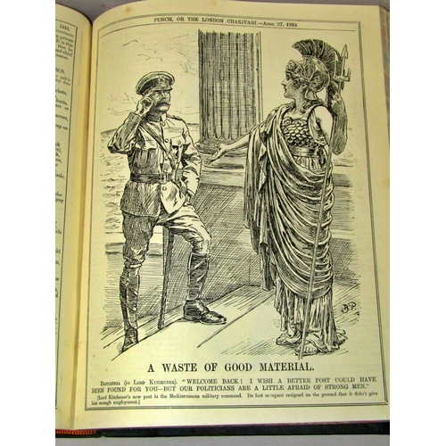 246 - Punch magazine collection (incomplete) from January 1910 - December 1919. 11 volumes green leather b... 