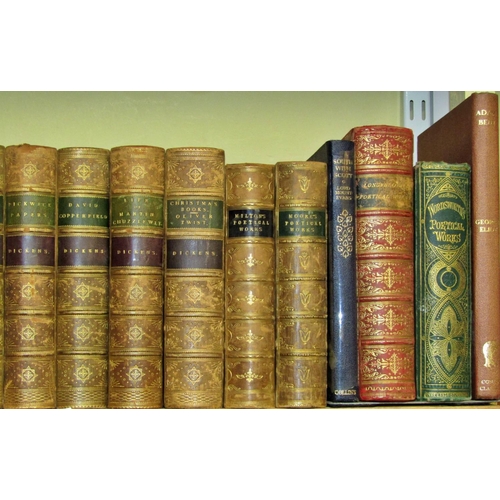 251 - Collection of vintage classics - including Dickens published by Chapman & Hall, leather bound (1860s... 