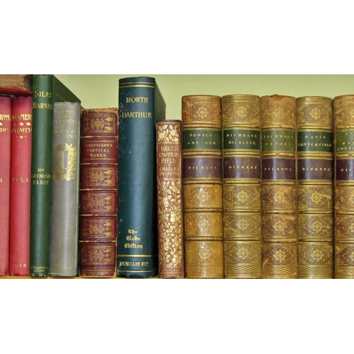 251 - Collection of vintage classics - including Dickens published by Chapman & Hall, leather bound (1860s... 