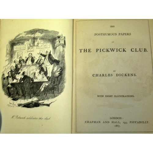 251 - Collection of vintage classics - including Dickens published by Chapman & Hall, leather bound (1860s... 