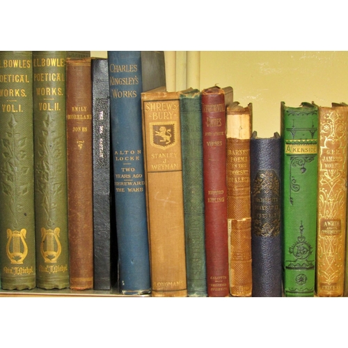 256 - Antiquarian interest including 19th century literature and poetry. 18 volumes including W L Bowles (... 