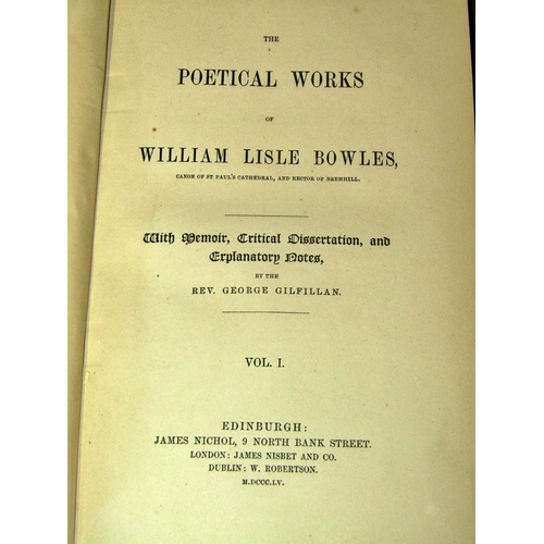 256 - Antiquarian interest including 19th century literature and poetry. 18 volumes including W L Bowles (... 