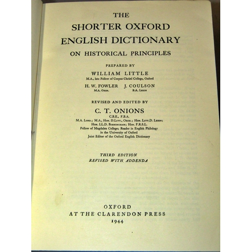 280 - The Shorter Oxford English Dictionary (1944) (3rd edition) together with Chambers's Encyclopaedia (1... 