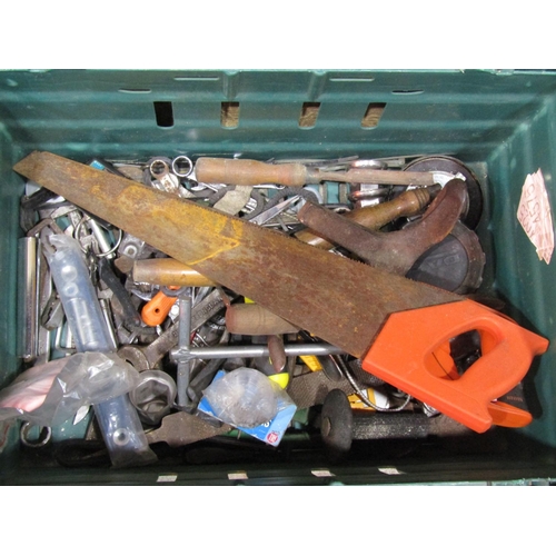 2145 - Two crates containing a quantity of vintage and contemporary miscellaneous hand tools