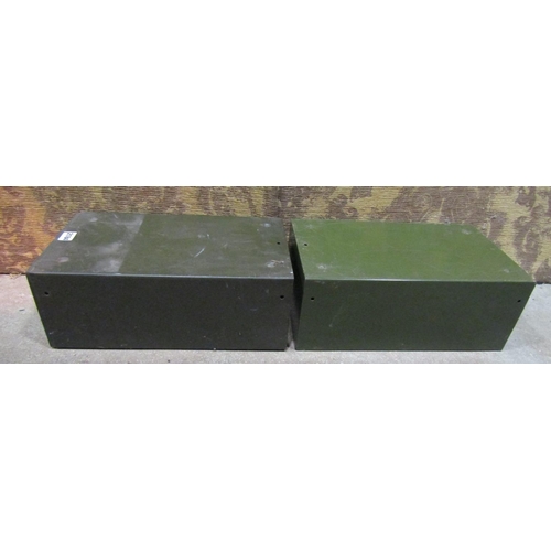 2184 - A group of 12 green painted filing / storage boxes