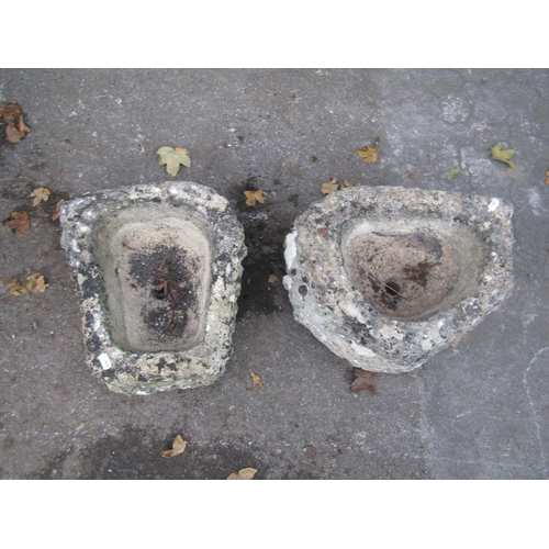 2082 - Two small rough hewn natural stone troughs, the largest 40cm wide x 30cm deep x 20cm high, the other... 