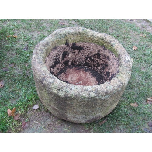 2069 - A good weathered imitation stone circular trough, 56cm diameter x 36cm high