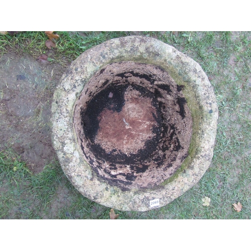 2069 - A good weathered imitation stone circular trough, 56cm diameter x 36cm high