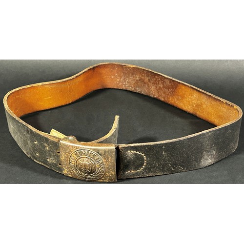 1776 - Heer belt with buckle and tab, the leather with makers mark and dated 1943