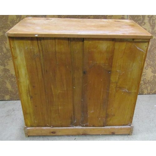 2216 - Small Edwardian stripped pine bedroom chest with two long and two short drawers, with bracket feet, ... 