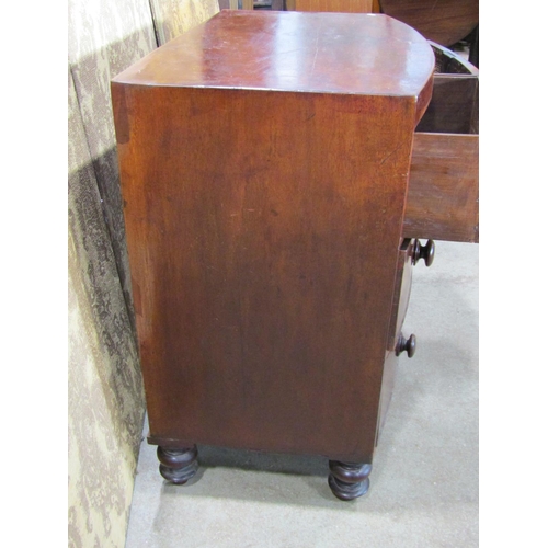 2245 - 19th century small mahogany bow front caddy top bedroom chest of two long and two short drawers with... 