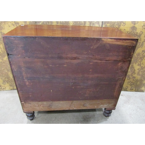 2245 - 19th century small mahogany bow front caddy top bedroom chest of two long and two short drawers with... 