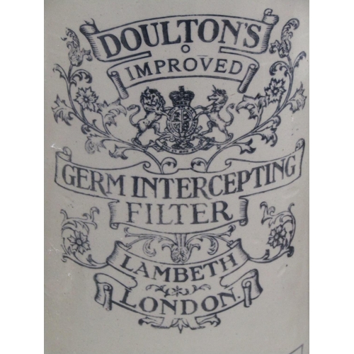 2166 - A collection of five leadless glazed cylindrical water filters comprising Doulton's Improved Germ In... 