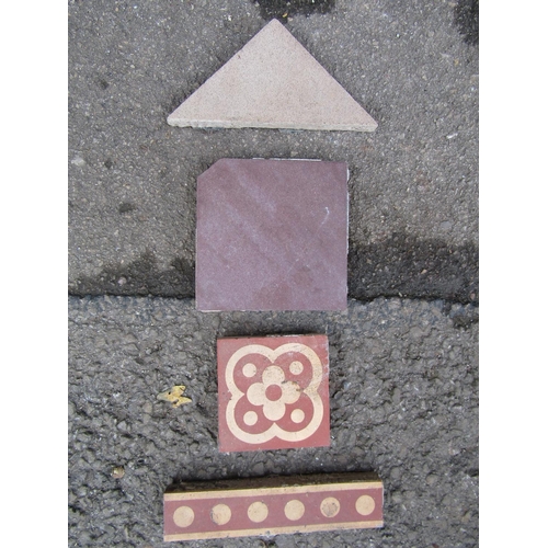 2167 - A quantity of reclaimed encaustic floor tiles to include a number of small Gothic quatrefoil pattern... 