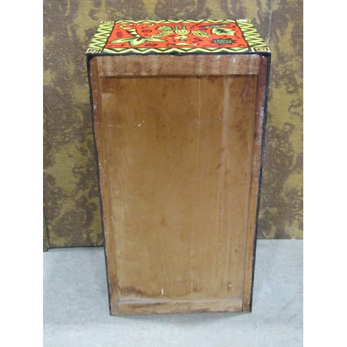 2215 - A small wooden painted four drawer chest with all over brightly painted decoration, 40cm wide x 33cm... 