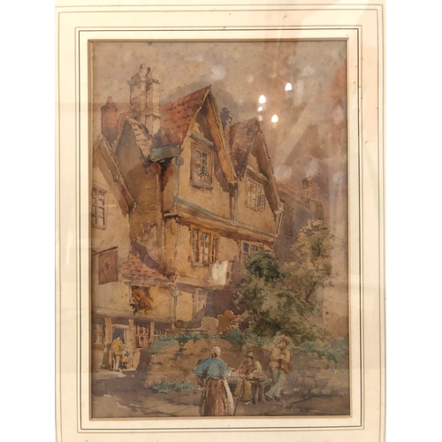 19 - Attributed to William James Muller (British, 1812-1845) - 'An Old Inn near Bristol', watercolour on ... 