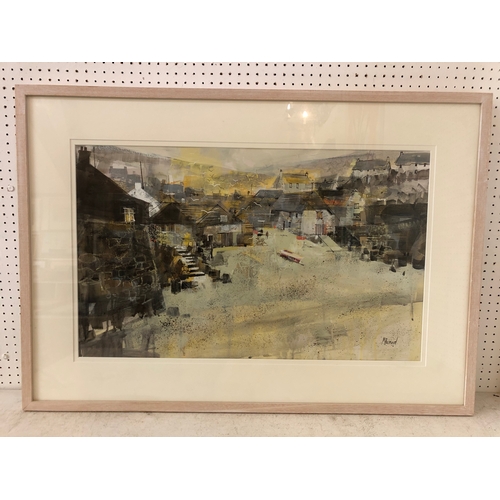26 - Mike Bernard R.I. (b.1957) - 'Cadgwith, Cornwall', mixed media, signed lower right, title, medium an... 