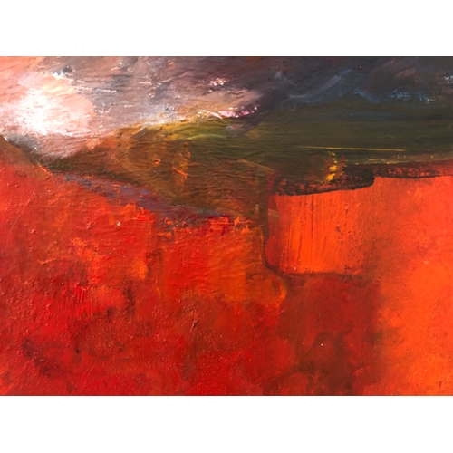 29 - Gwilym John Blockley R.I. R.H.A. (1921-2002) - 'Red Landscape 2', acrylic and mixed media on board, ... 