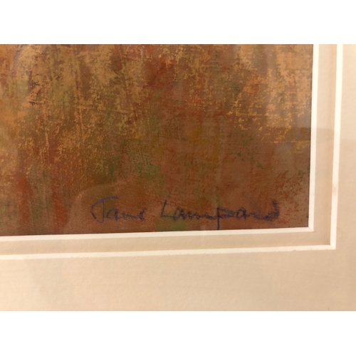 8 - Jane Lampard (Local contemporary artist) - 'Mid Day Heat, Lacoste, Provence', pastel, signed lower r... 