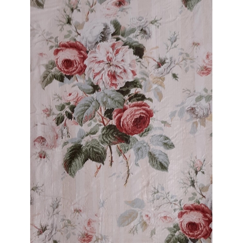 404 - One pair of curtains in 'Jubilee Rose' chintz fabric by Colefax & Fowler, lined and thermal lined. A... 