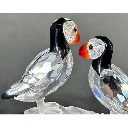 1122 - A lot of Swarovski crystal British birds to include a puffin, doves and kingfishers