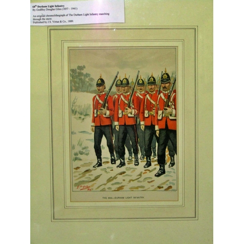 51 - Military Interest - Six framed prints and paintings, to include: C.M. Tuffnel - 'Royal West Kent Reg... 
