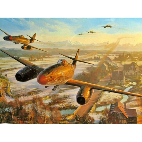 52 - Military and Aviation Interest - Five framed prints by different artists, to include: Gerald Coulson... 