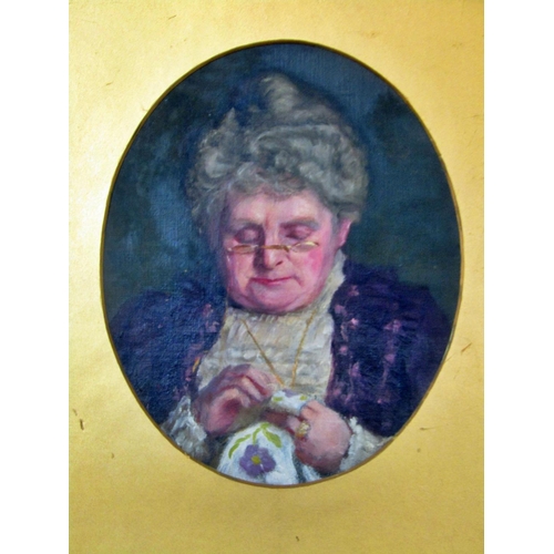 55 - Joseph W. Roberts  - 'Study from life of Mrs. H. E. Johns (1907)', oil on canvas board, artist's nam... 