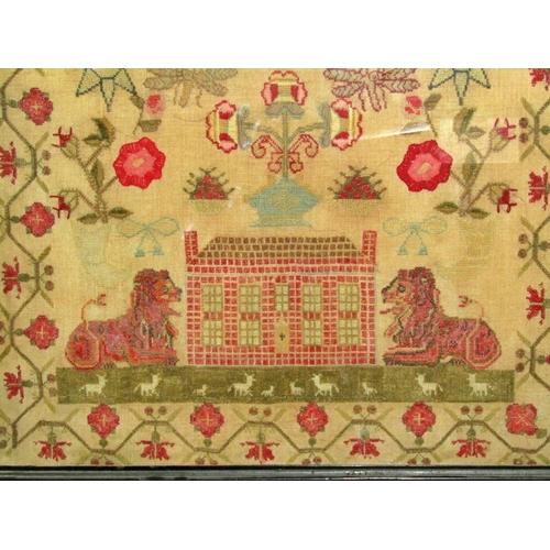 62 - William IV Channel Islands needlework sampler, by Martha de Mouilpied aged 11 years, dated 1833, wit... 