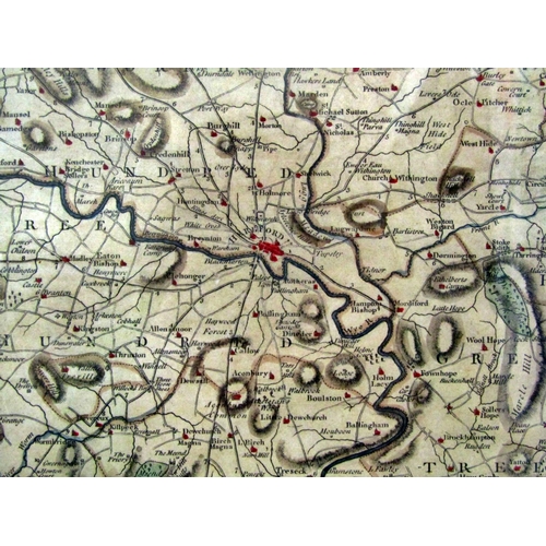 64 - Two framed maps, to include: Robert Morden (c.1650-1703) - 'The County of Monmouth', hand-coloured e... 