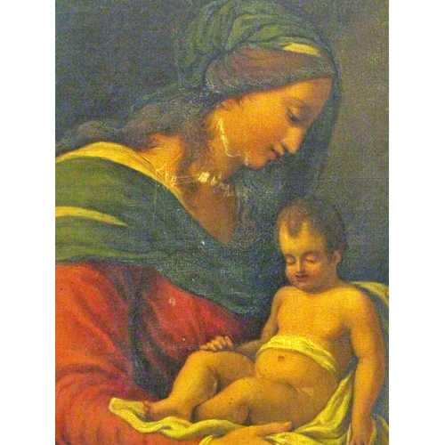 76 - Italian School, 19th Century - Madonna and Child, oil on canvas, inscribed 'Painted at Florence, 183... 