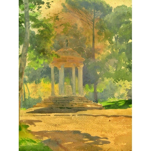 86 - Onorato Carlandi (Italian, 1848-1939) - 'Villa Borghese, Rome' (1898), watercolour on paper, signed ... 