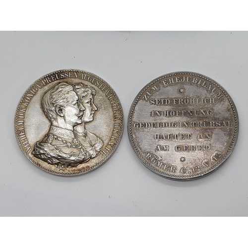 1796 - Imperial German / Prussian interest, two cased commemorative coins marking the anniversary of ‘Wilhe... 