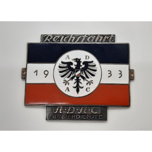 1801 - An original German A.D.A.C enamel car radiator badge, (Allgemeiner Deutscher Automobil-Club) dated 1... 