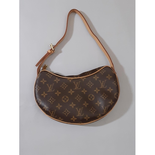 428 - Louis Vuitton Croissant Bag 2003, in monogram canvas with zip closure and short tan leather shoulder... 