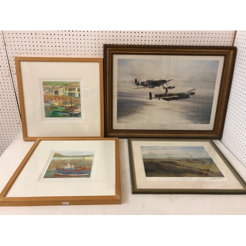 156 - Robert Taylor - 'Memorial Flight' signed by pilots below, 52 x 71 cm (including frame); Graeme W. Ba... 