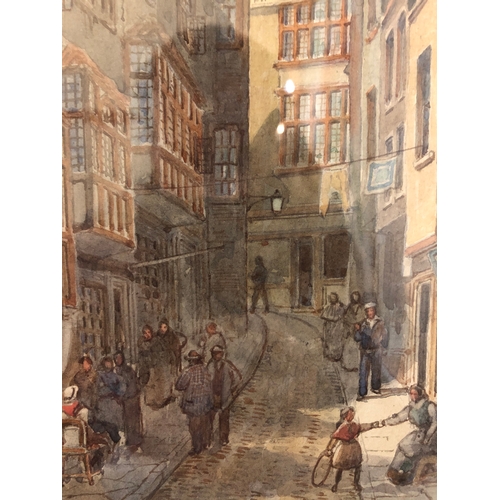 158 - Alfred Edward Parkman (1852-c.1930) - Two watercolours of Bristol: 'Steep Street' in 1869, and 'Pith... 