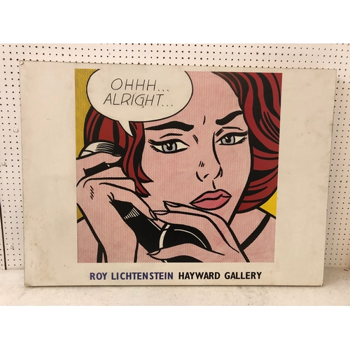 169 - Roy Lichtenstein Hayward Gallery poster, 'Ohhh...Alright...', mounted on canvas, 94 x 68 cm