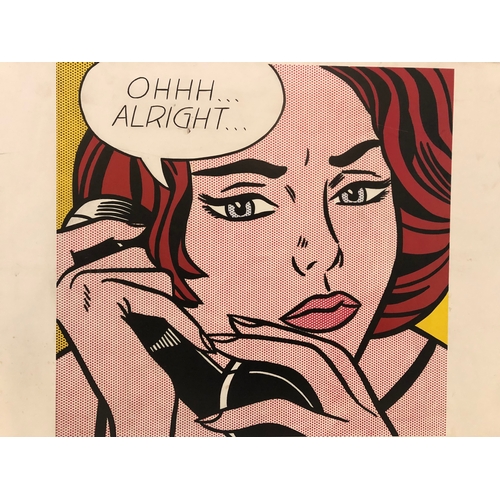 169 - Roy Lichtenstein Hayward Gallery poster, 'Ohhh...Alright...', mounted on canvas, 94 x 68 cm