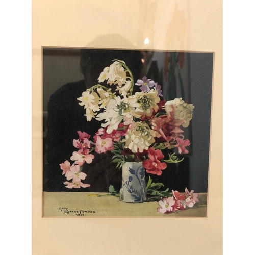 173 - Amy Reeve Fowkes (1886-1968) two still lifes with flowers, watercolour on paper, both signed below a... 