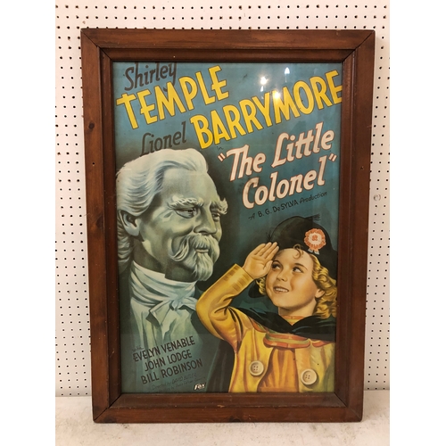 Vintage film poster 'The Little Colonel', starring Shirley Temple and Lionel Barrymore, 68 x 46 cm, framed and glazed