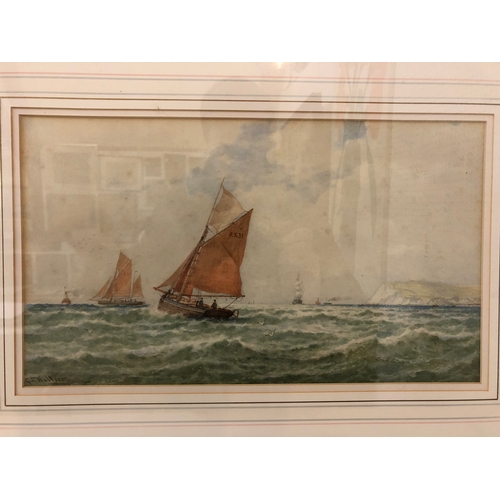 95 - George Stanfield Walters (1838-1924) - 'Fishing Boats, South Foreland', watercolour on paper, signed... 