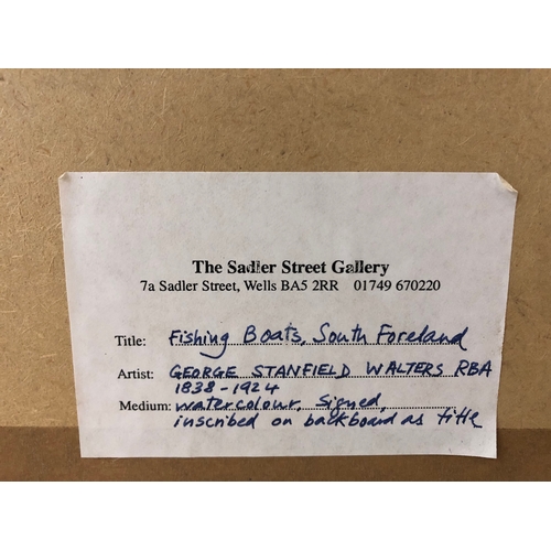 95 - George Stanfield Walters (1838-1924) - 'Fishing Boats, South Foreland', watercolour on paper, signed... 