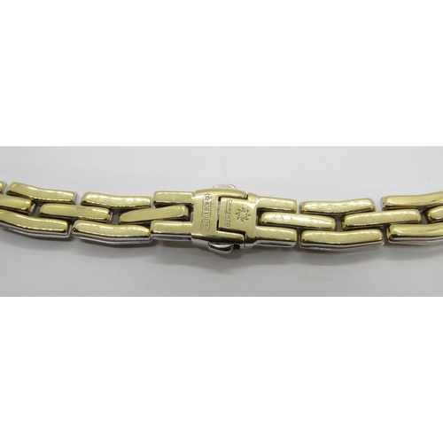 1378 - Chimento. A matched reversible two tone 18ct yellow and white gold necklace and bracelet pair, each ... 