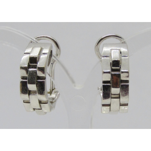 1380 - Chimento. A pair of 18ct white gold earrings, each marked Chimento, 750, *408 VI, 11g, boxed.

With ... 