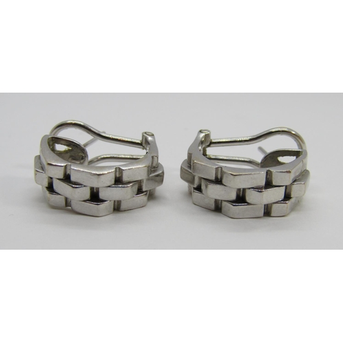 1380 - Chimento. A pair of 18ct white gold earrings, each marked Chimento, 750, *408 VI, 11g, boxed.

With ... 