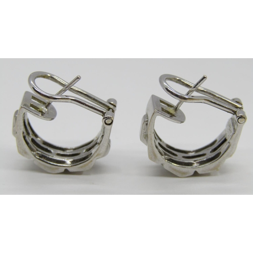 1380 - Chimento. A pair of 18ct white gold earrings, each marked Chimento, 750, *408 VI, 11g, boxed.

With ... 