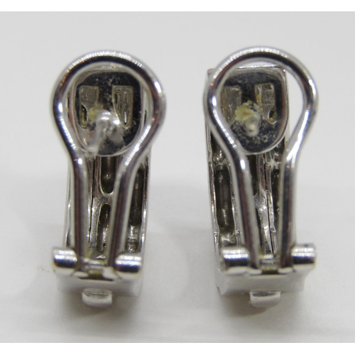 1380 - Chimento. A pair of 18ct white gold earrings, each marked Chimento, 750, *408 VI, 11g, boxed.

With ... 