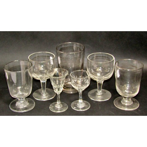 1128 - A mixed selection of glassware including Champagne bowls, wine glasses, a collection of sugar shaker... 