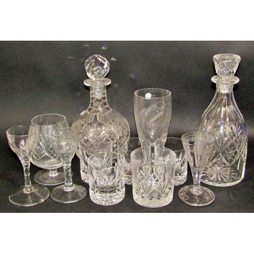 1147 - Mixed assorted clear cut crystal drinking glasses to include seven Waterford examples (qty)